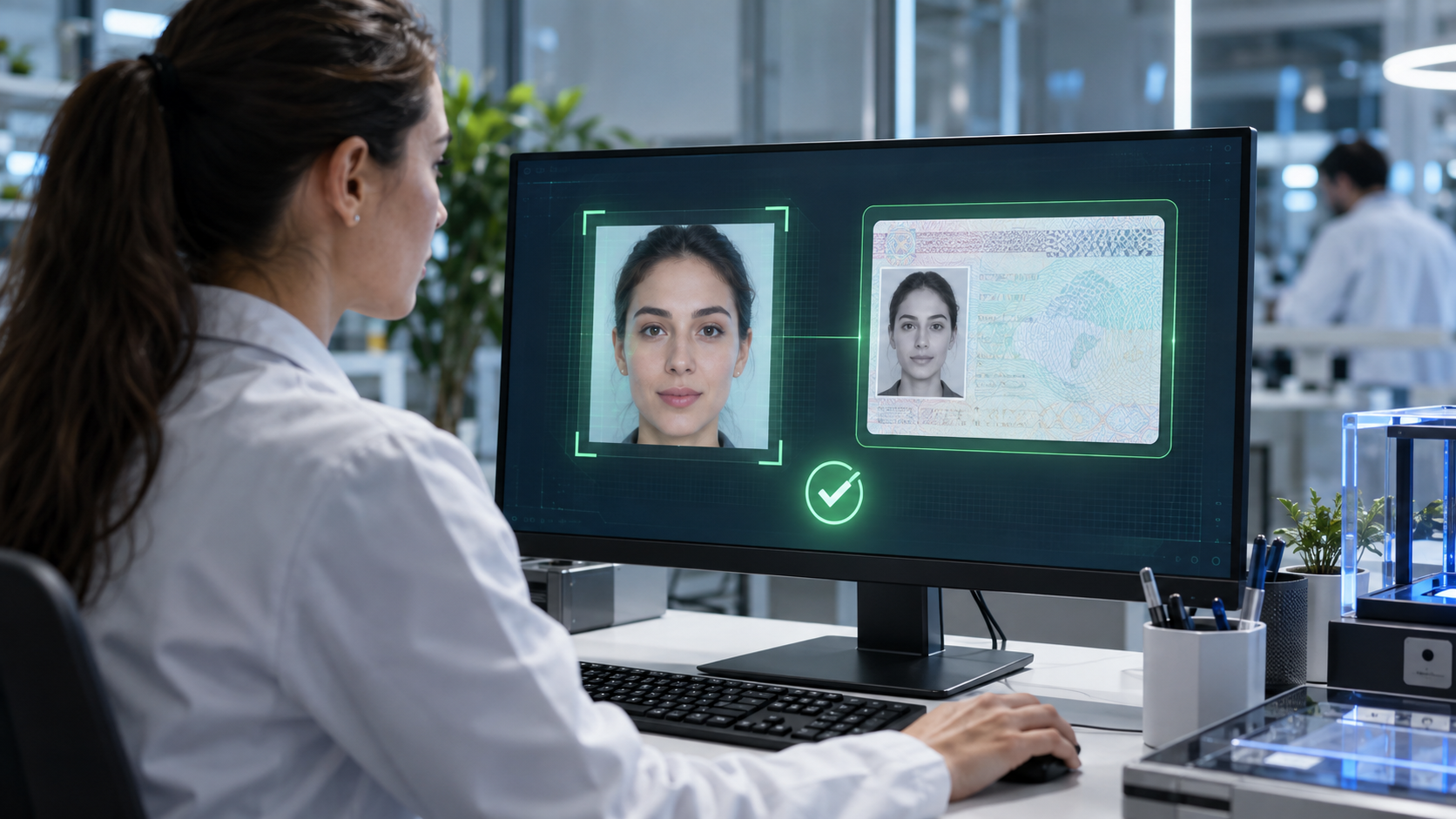 Ilustração editorial sobre Biometria e liveness: Quando Usar Biometria: Guia Prático para Fintechs