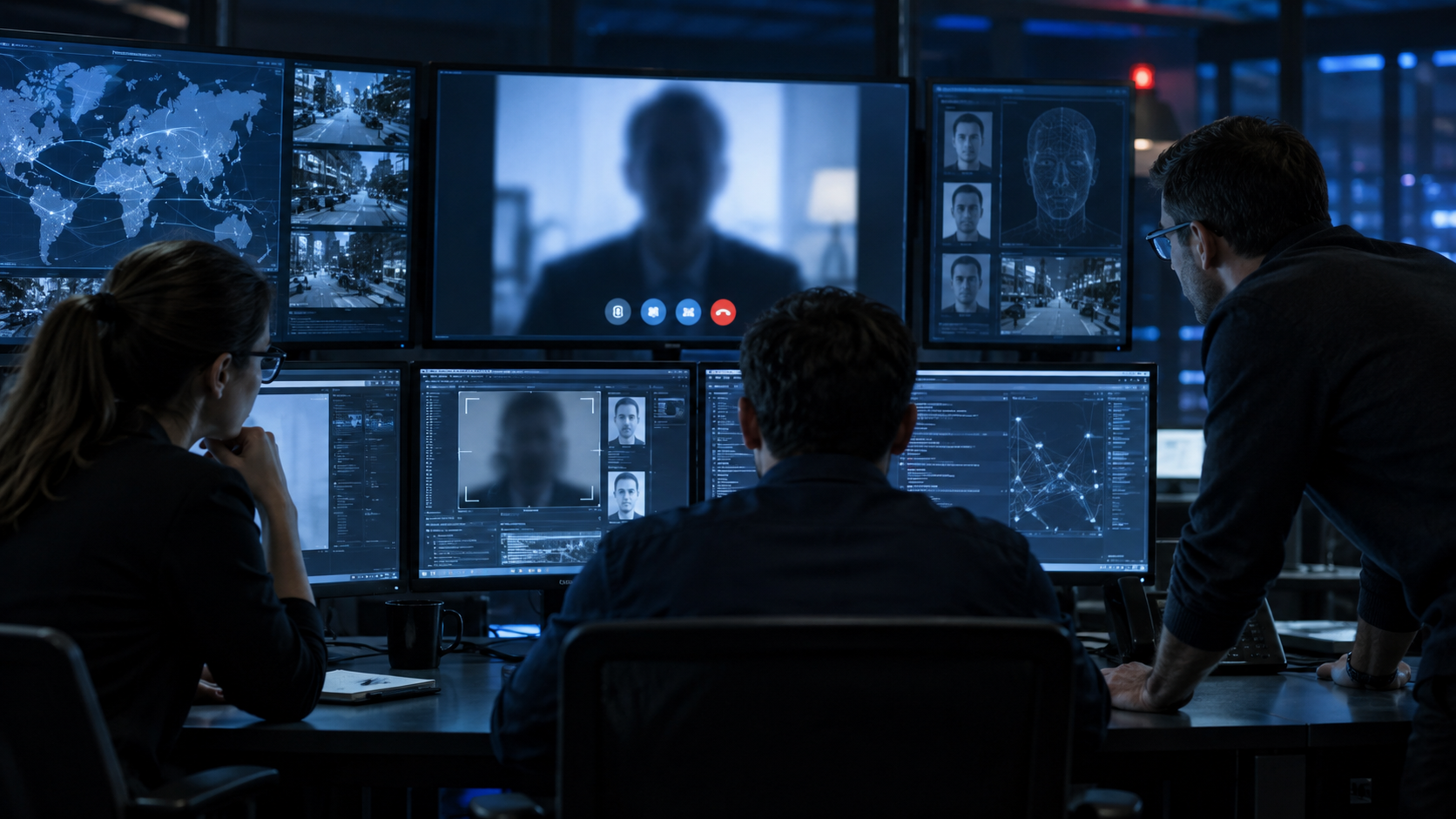 Ilustração editorial sobre Fraude e deepfake: Defesa contra Deepfakes: Passo a Passo para Fintechs
