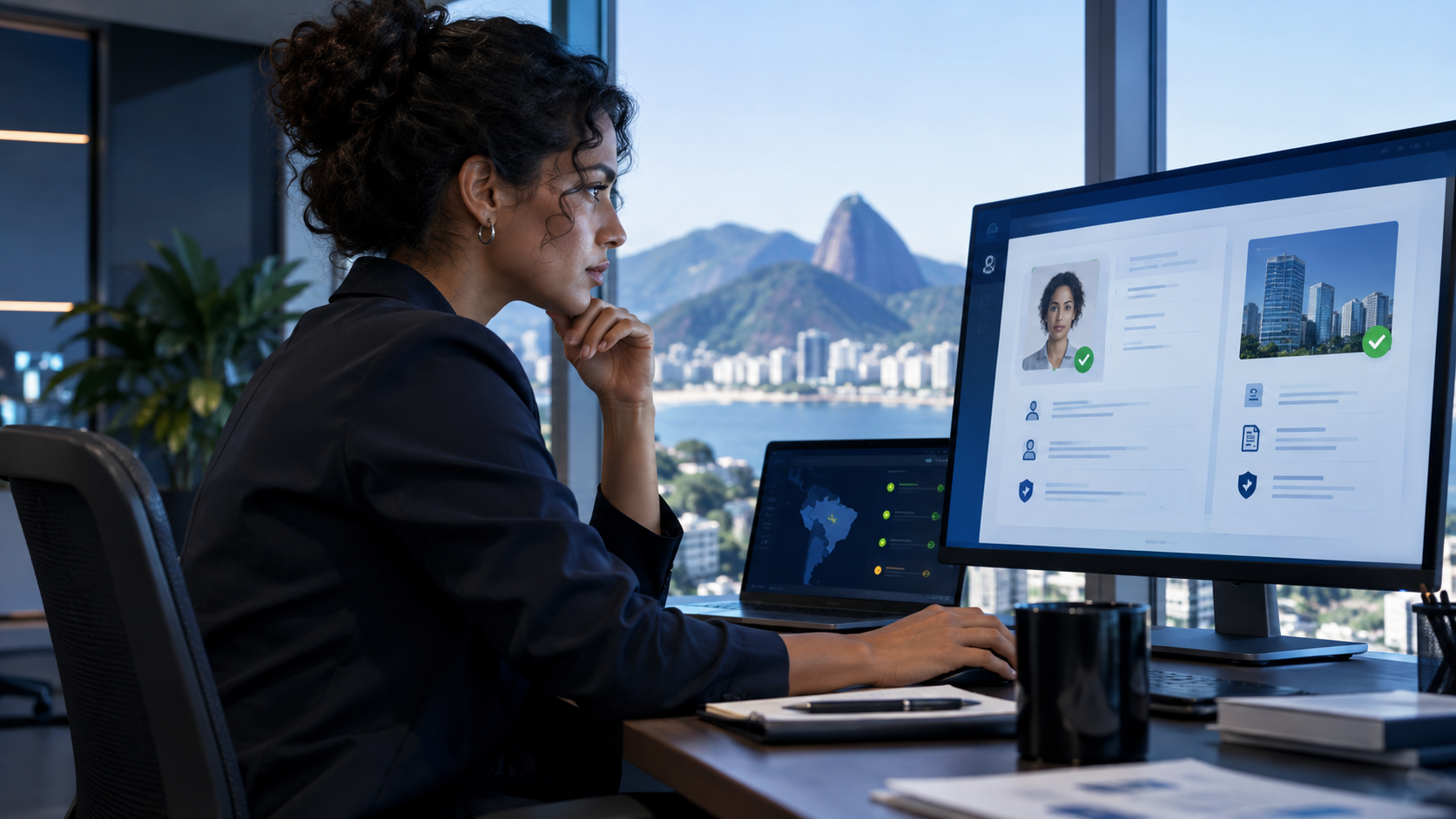 Ilustração editorial sobre Fraude e deepfake: Como Detectar Deepfakes: Guia Prático para Fintechs